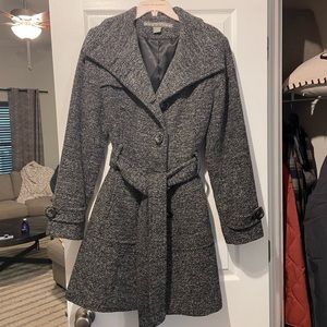 Grey tweed trench